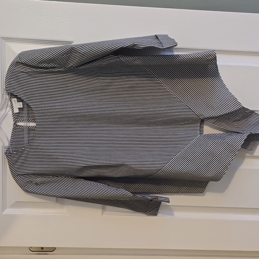 J. Jill Blouse Striped Tie Waist Sz. M - Picture 3 of 4